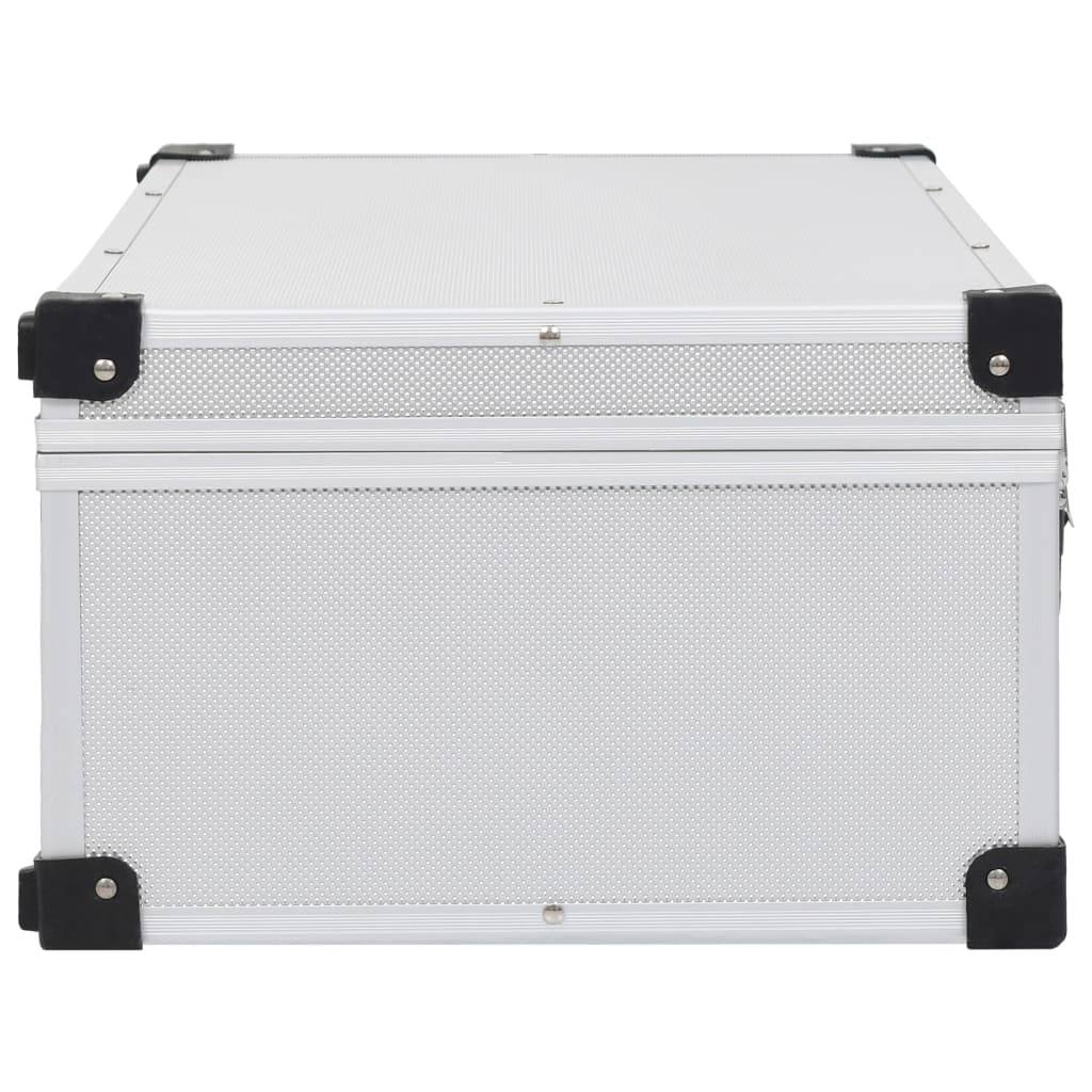 vidaXL CD-Koffer für 80 CDs Aluminium ABS Silbern