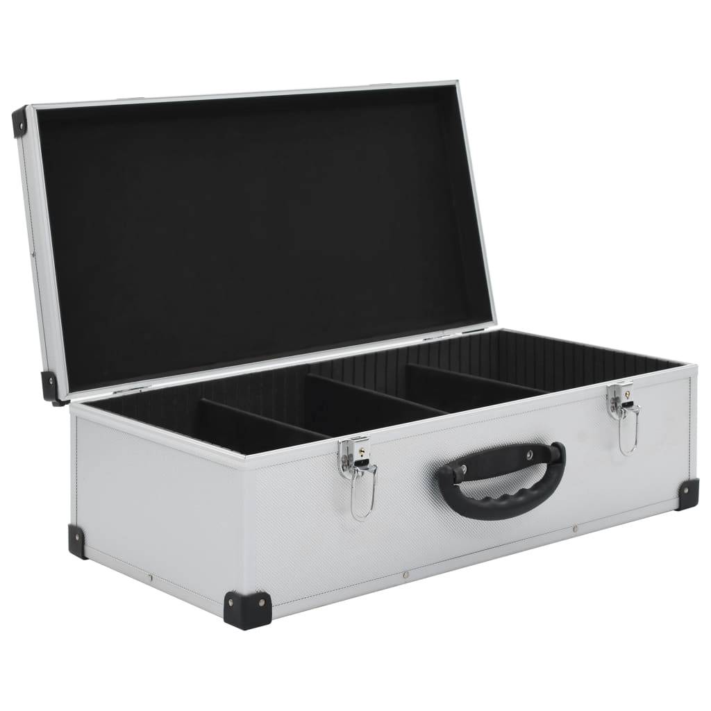 vidaXL CD-Koffer für 80 CDs Aluminium ABS Silbern
