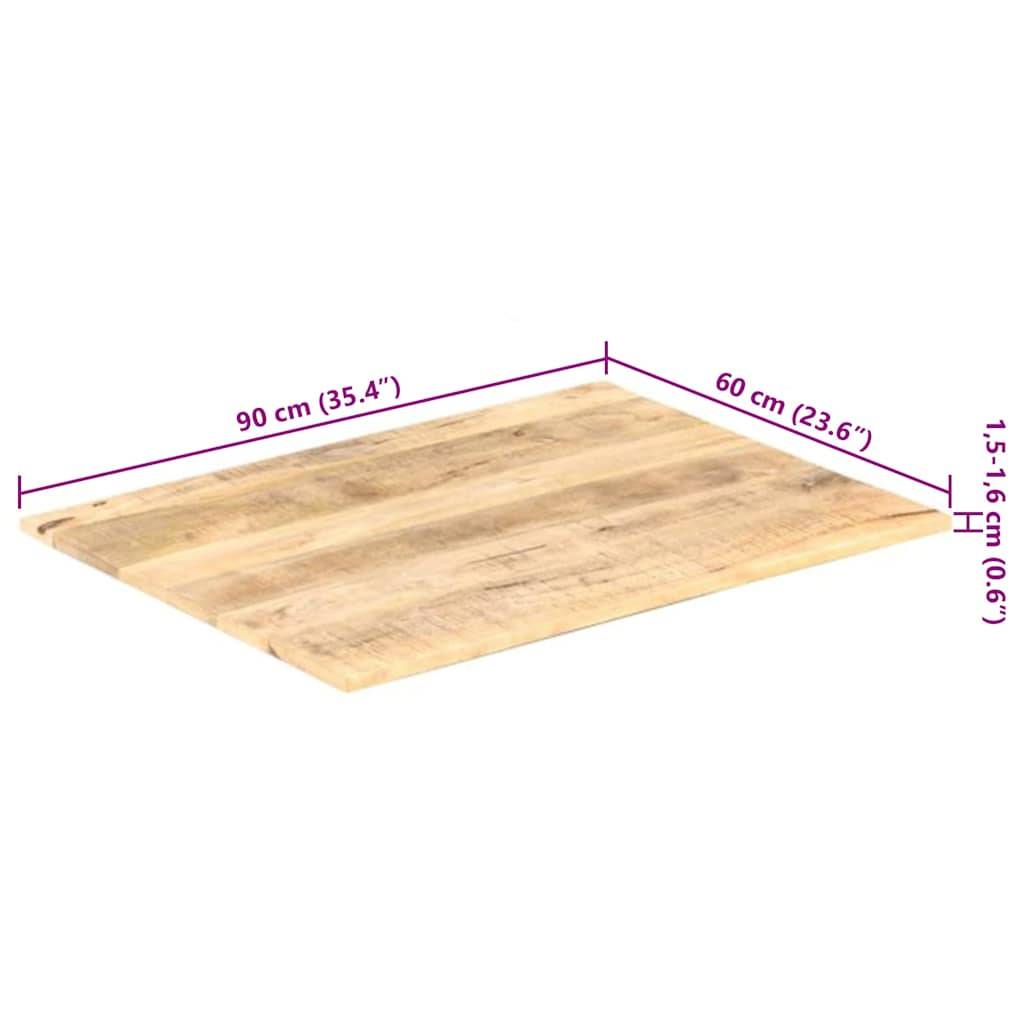 vidaXL Tischplatte Massivholz Mango 15-16 mm 90x60 cm