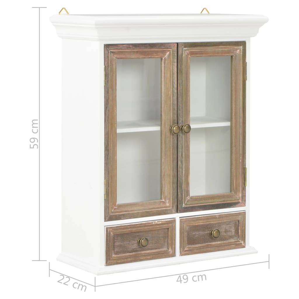 vidaXL Wandschrank Weiß 49x22x59 cm Holzwerkstoff