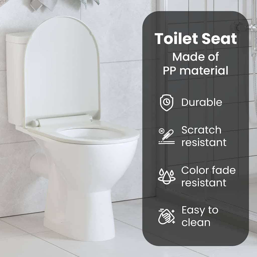 vidaXL Toilettensitz mit Absenkautomatik und Quick-Release-Design Weiß