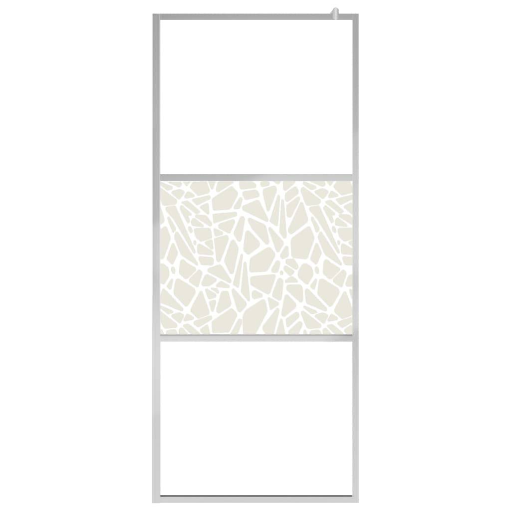 vidaXL Duschwand für Begehbare Dusche ESG-Glas Steindesign 80x195 cm