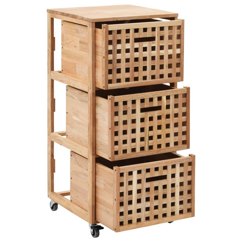 vidaXL Badschrank 41x41x91 cm Massivholz Walnuss