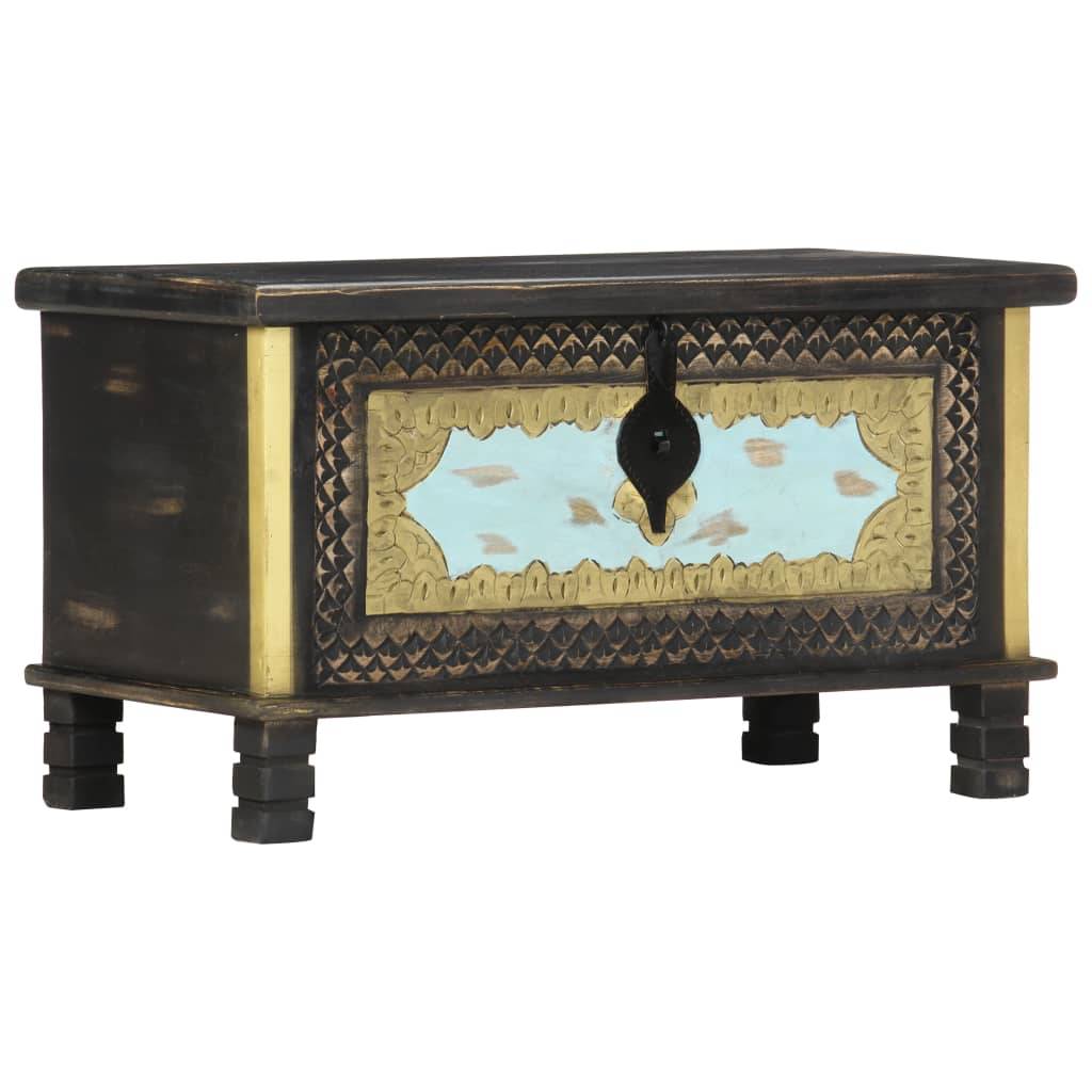 vidaXL Aufbewahrungstruhe Schwarz 80x40x45 cm Mango Massivholz
