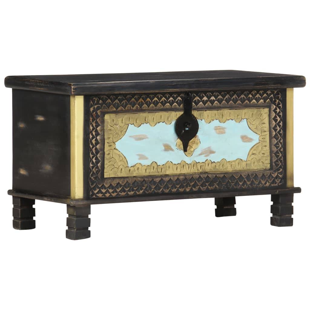 vidaXL Aufbewahrungstruhe Schwarz 80x40x45 cm Mango Massivholz