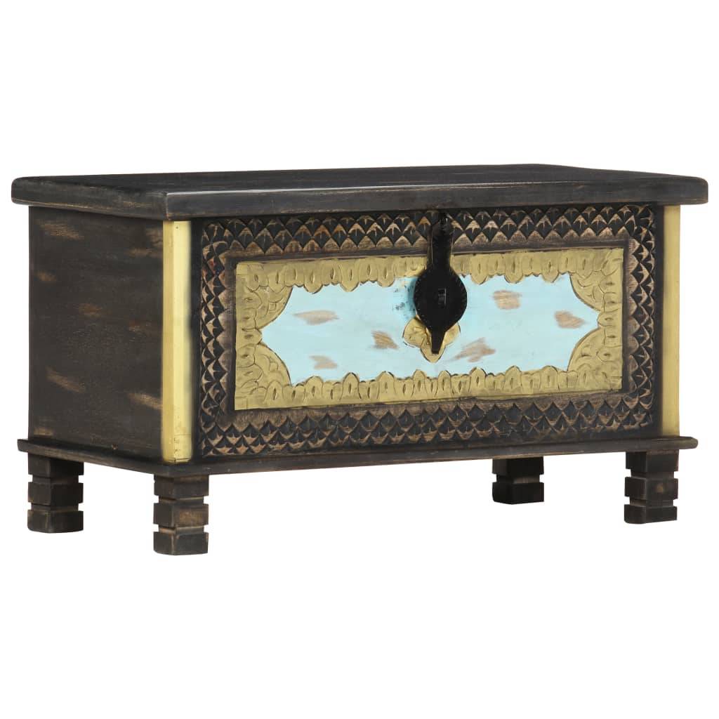 vidaXL Aufbewahrungstruhe Schwarz 80x40x45 cm Mango Massivholz