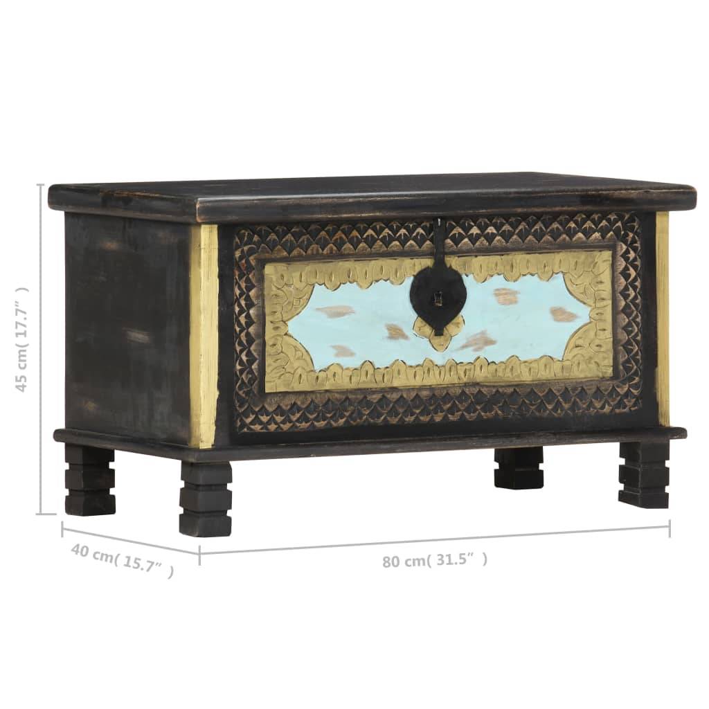 vidaXL Aufbewahrungstruhe Schwarz 80x40x45 cm Mango Massivholz