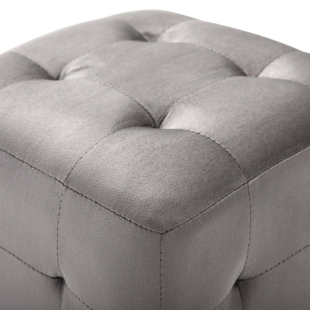vidaXL Pouf 2 Stk. Grau 30x30x30 cm Samtstoff