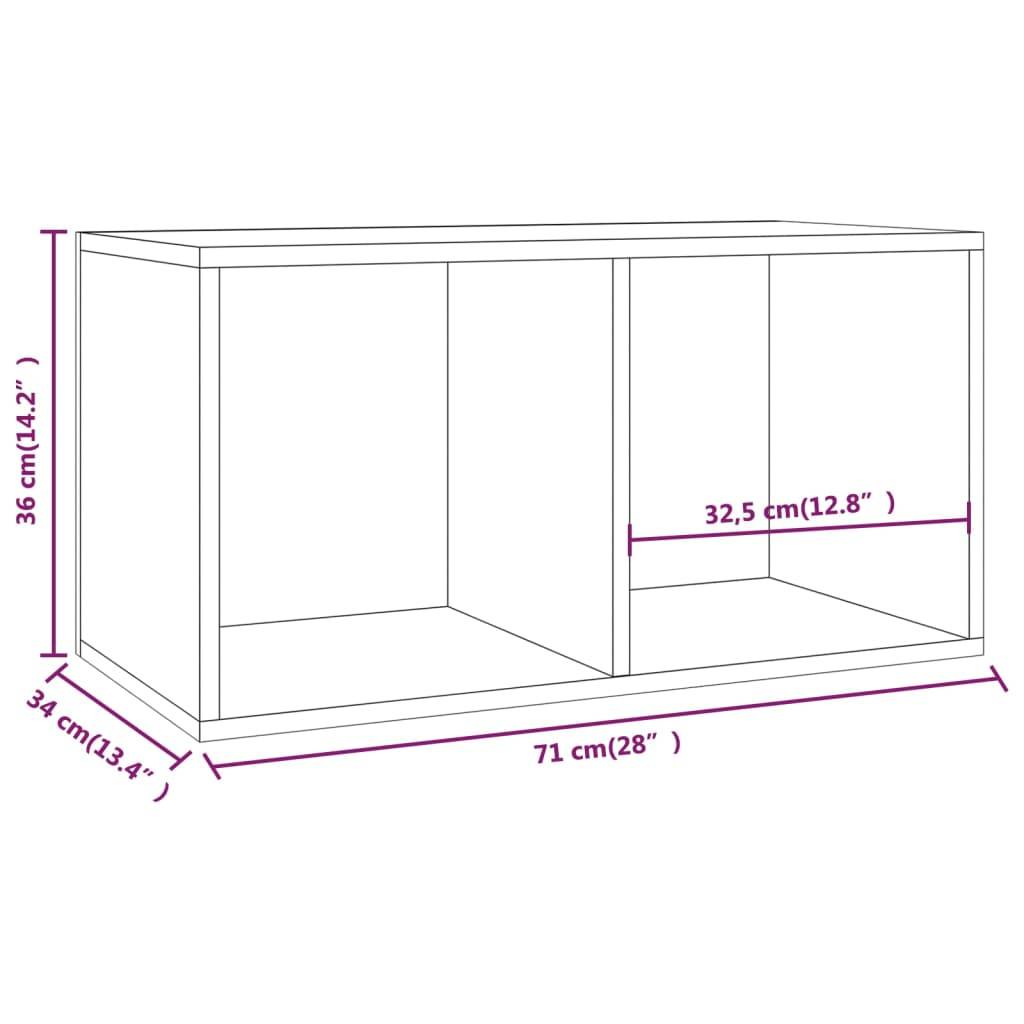 vidaXL Schallplatten-Aufbewahrungsbox Weiß 71x34x36 cm Holzwerkstoff