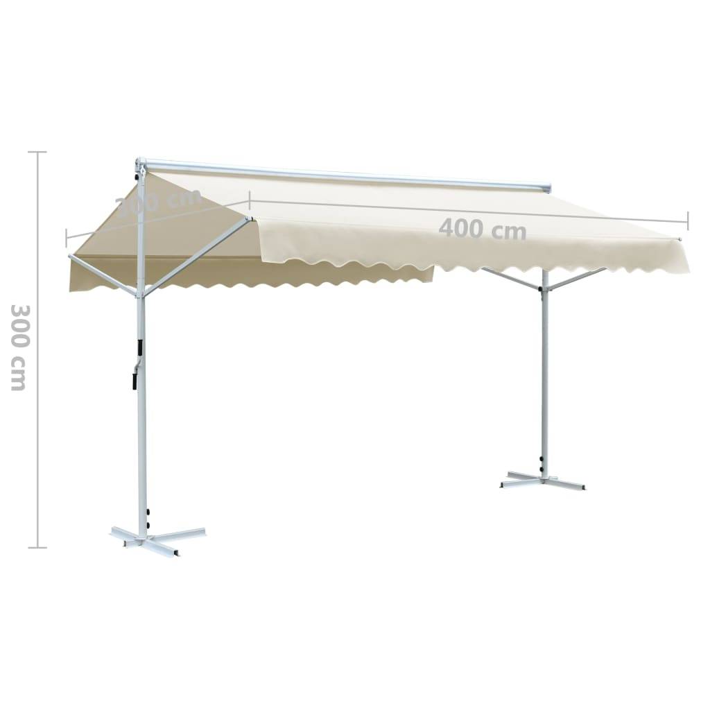 vidaXL Freistehende Markise Cremefarben 4 x 3 m