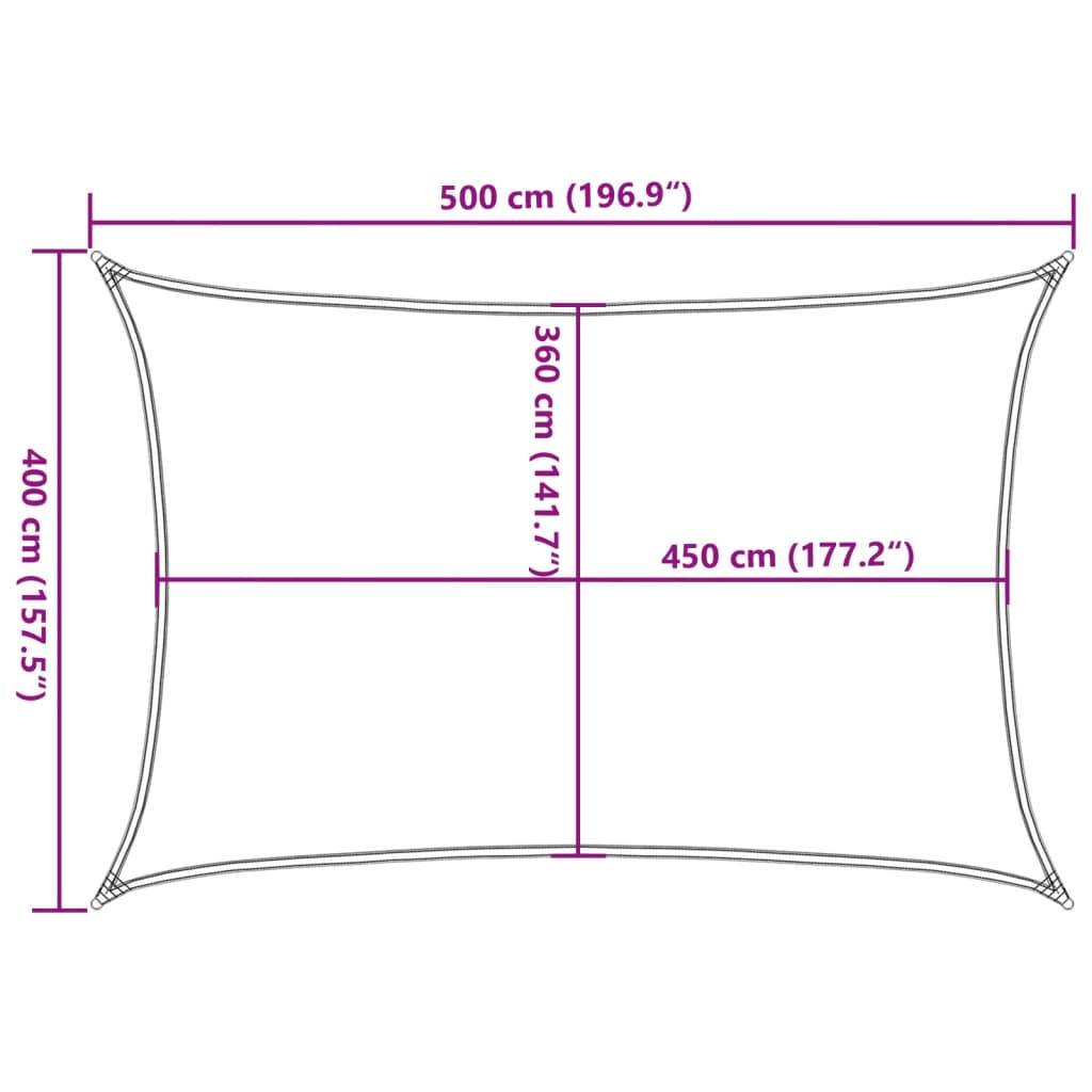 vidaXL Sonnensegel 160 g/m² Dunkelgrün 4x5 m HDPE