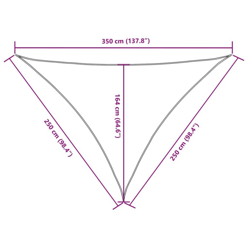 vidaXL Sonnensegel Oxford-Gewebe Dreieckig 2,5x2,5x3,5 m Anthrazit