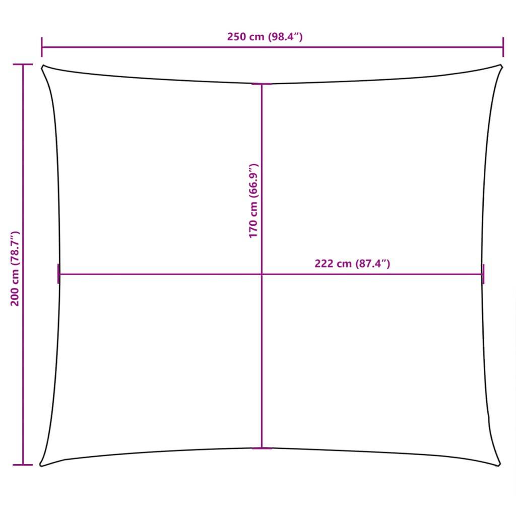 vidaXL Sonnensegel Oxford-Gewebe Rechteckig 2x2,5 m Taupe
