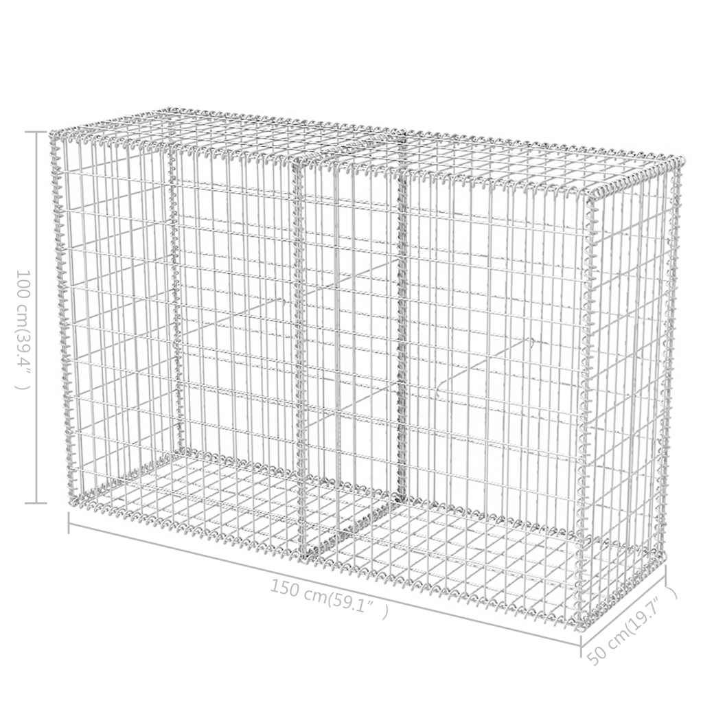 vidaXL Gabionenkorb Stahl 150×50×100 cm