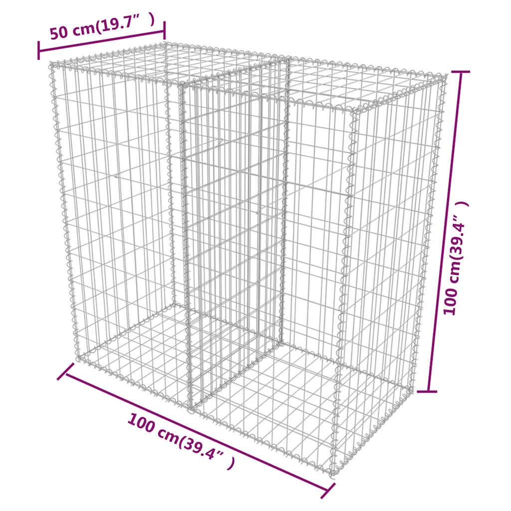 vidaXL Gabionenkorb Stahl 100×50×100 cm