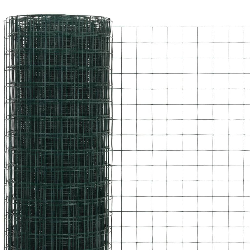 vidaXL Drahtzaun Stahl mit PVC-Beschichtung 25x0,5 m Grün