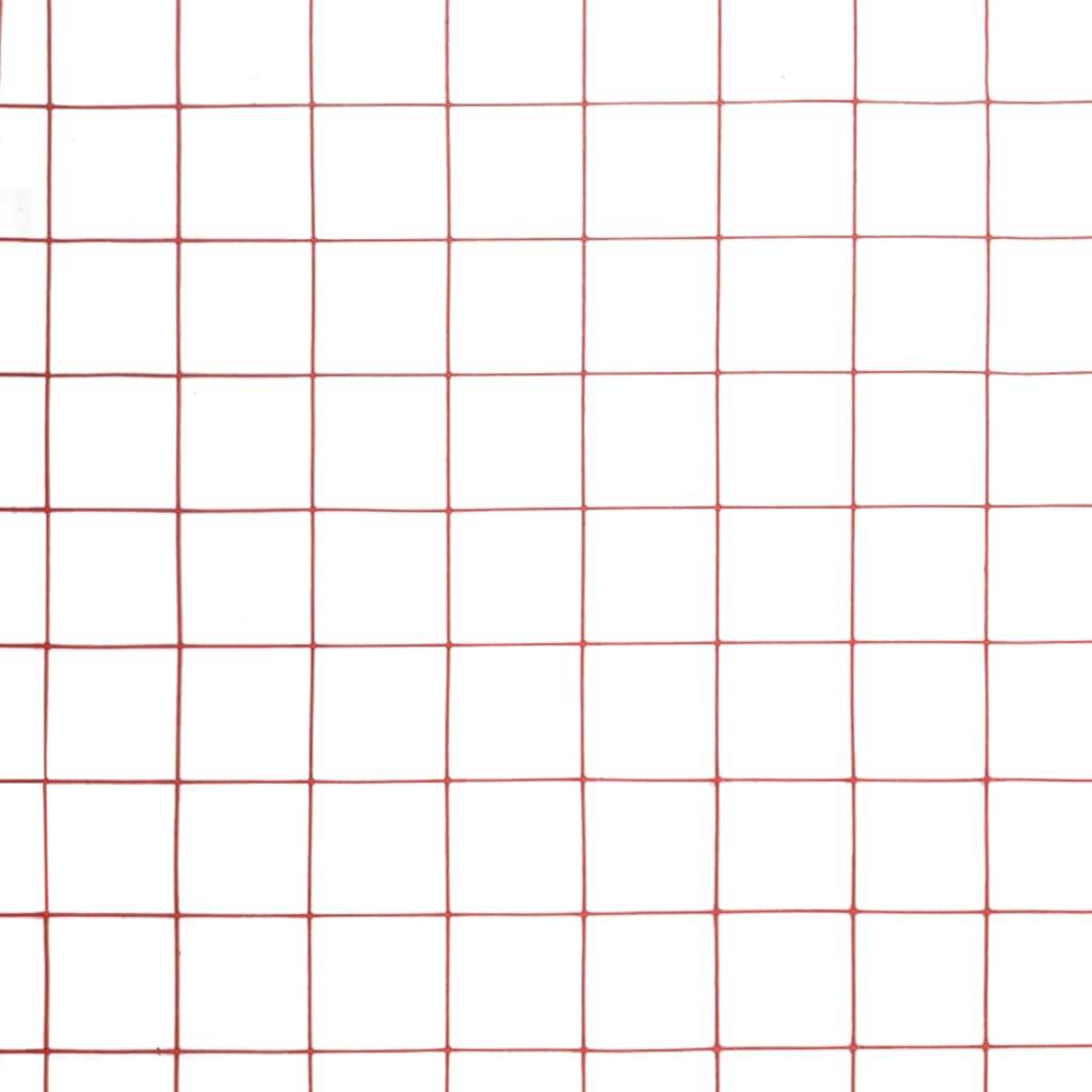 vidaXL Drahtzaun Stahl mit PVC-Beschichtung 10x0,5 m Rot