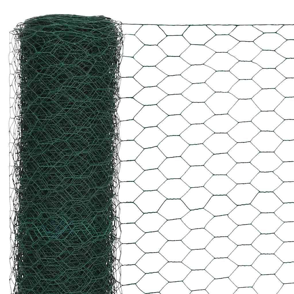 vidaXL Drahtzaun Stahl mit PVC-Beschichtung 25x1,2 m Grün