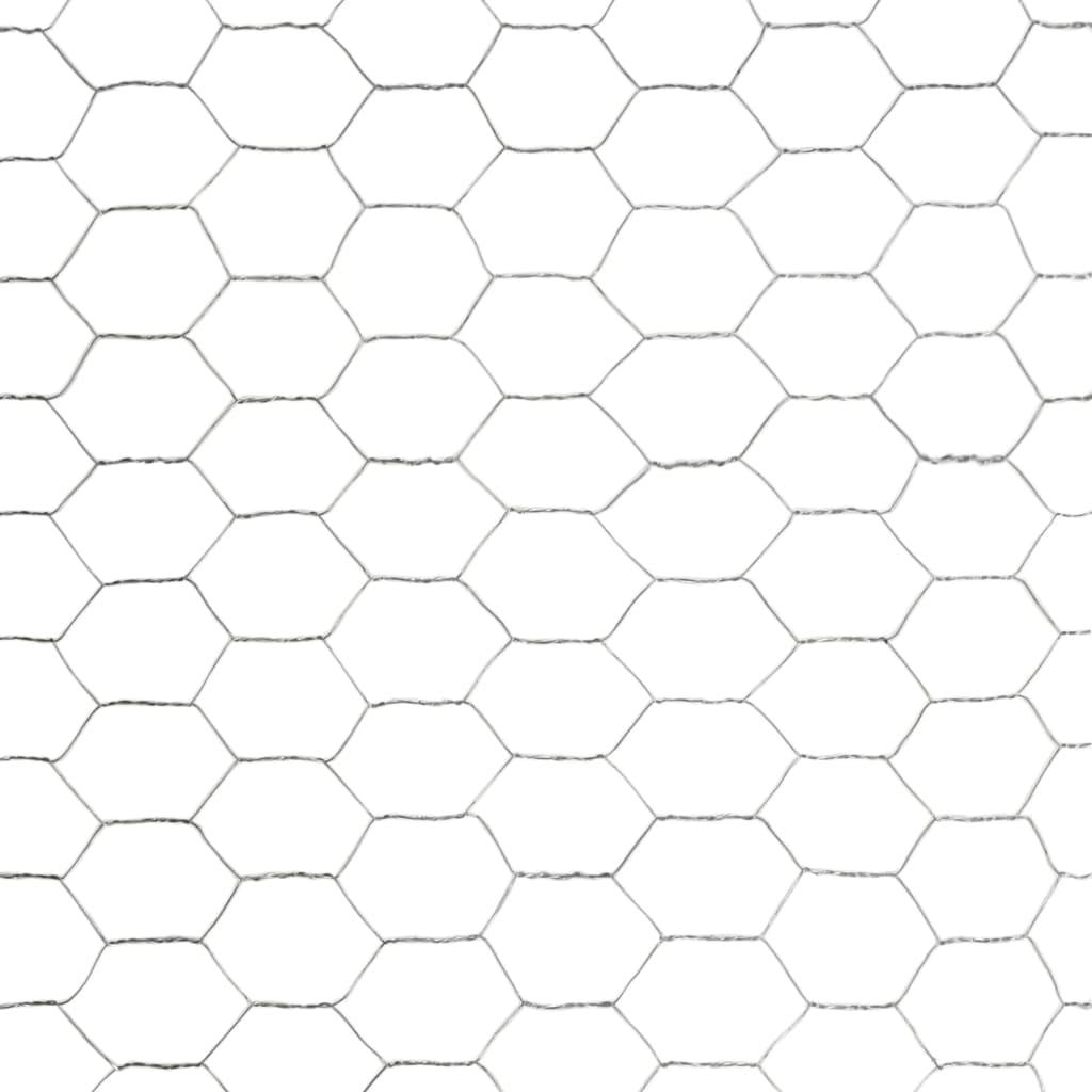vidaXL Drahtzaun Verzinkter Stahl 25x1,2 m Silbern