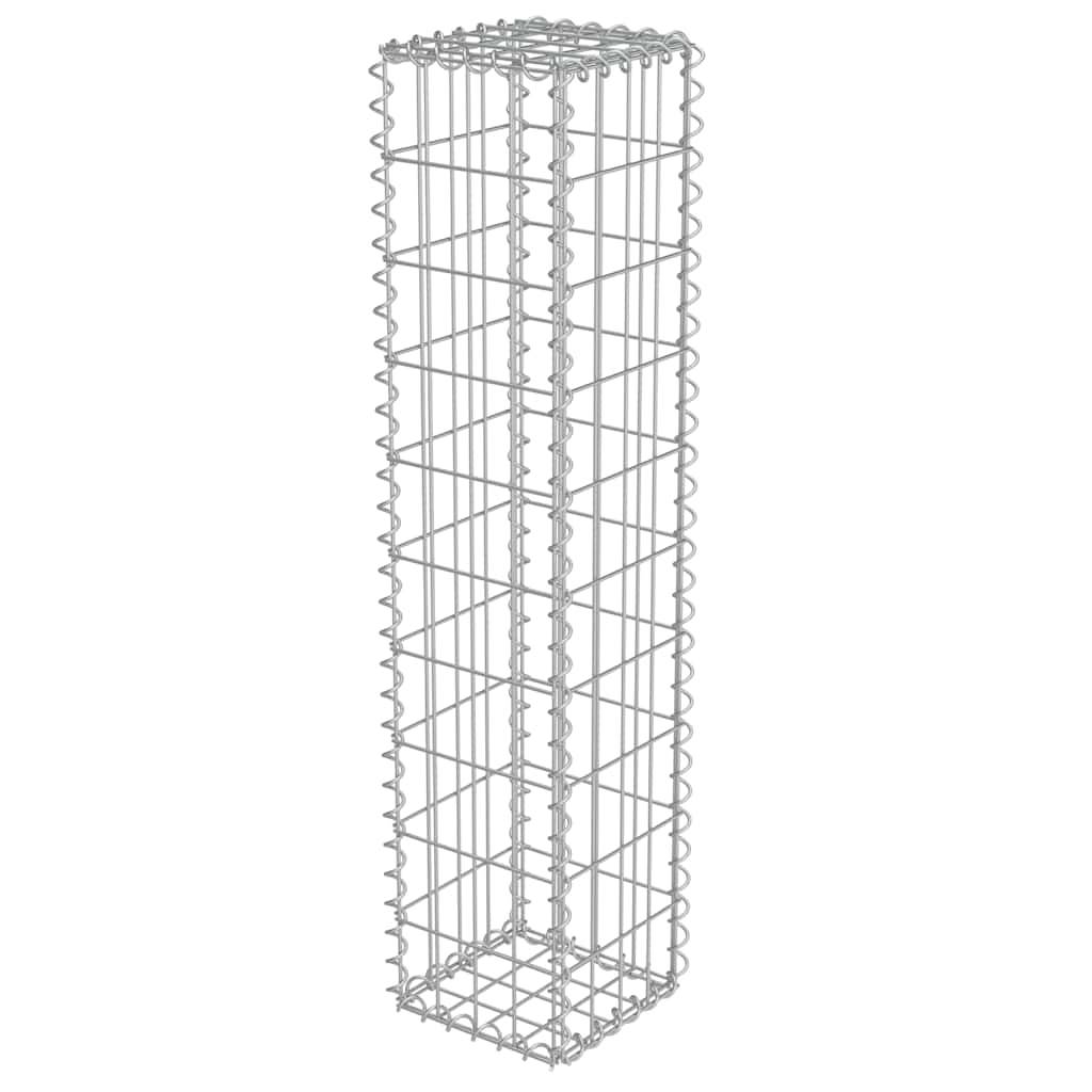 vidaXL Gabionenwand mit Abdeckung Verzinkter Stahl 20×20×100 cm