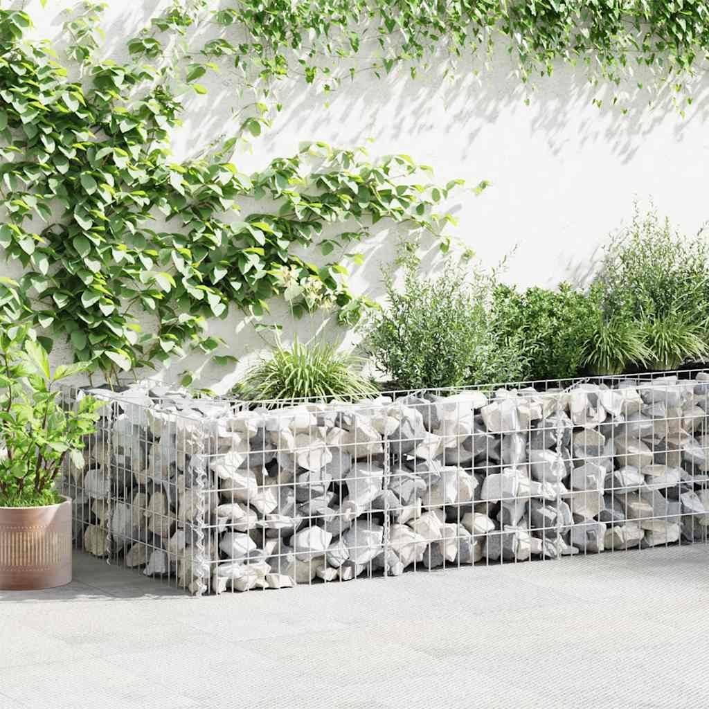 vidaXL Gabionenwand mit Abdeckung Verzinkter Stahl 600×50×50 cm