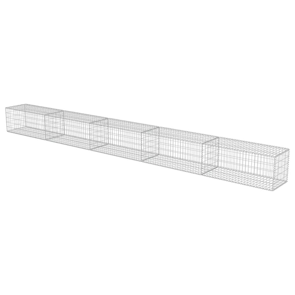 vidaXL Gabionenwand mit Abdeckung Verzinkter Stahl 600×50×50 cm
