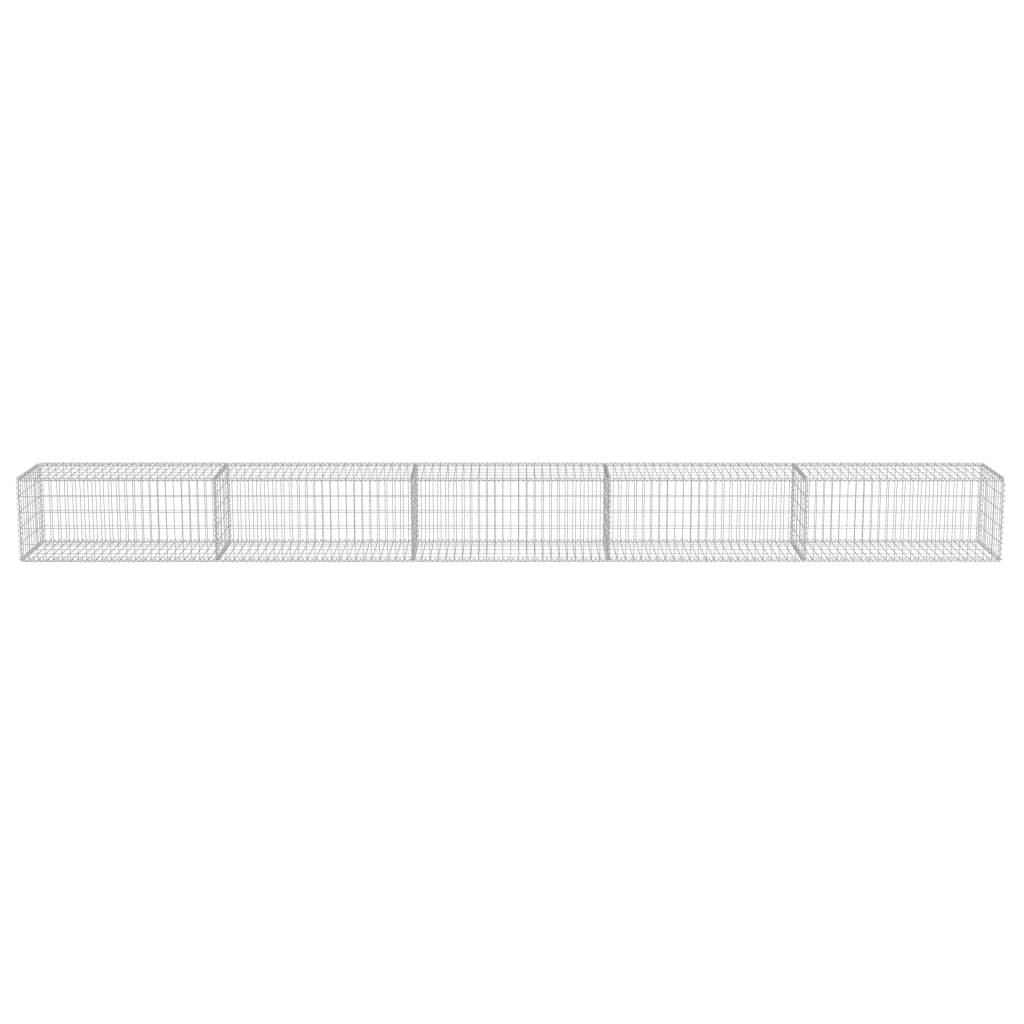 vidaXL Gabionenwand mit Abdeckung Verzinkter Stahl 600×50×50 cm