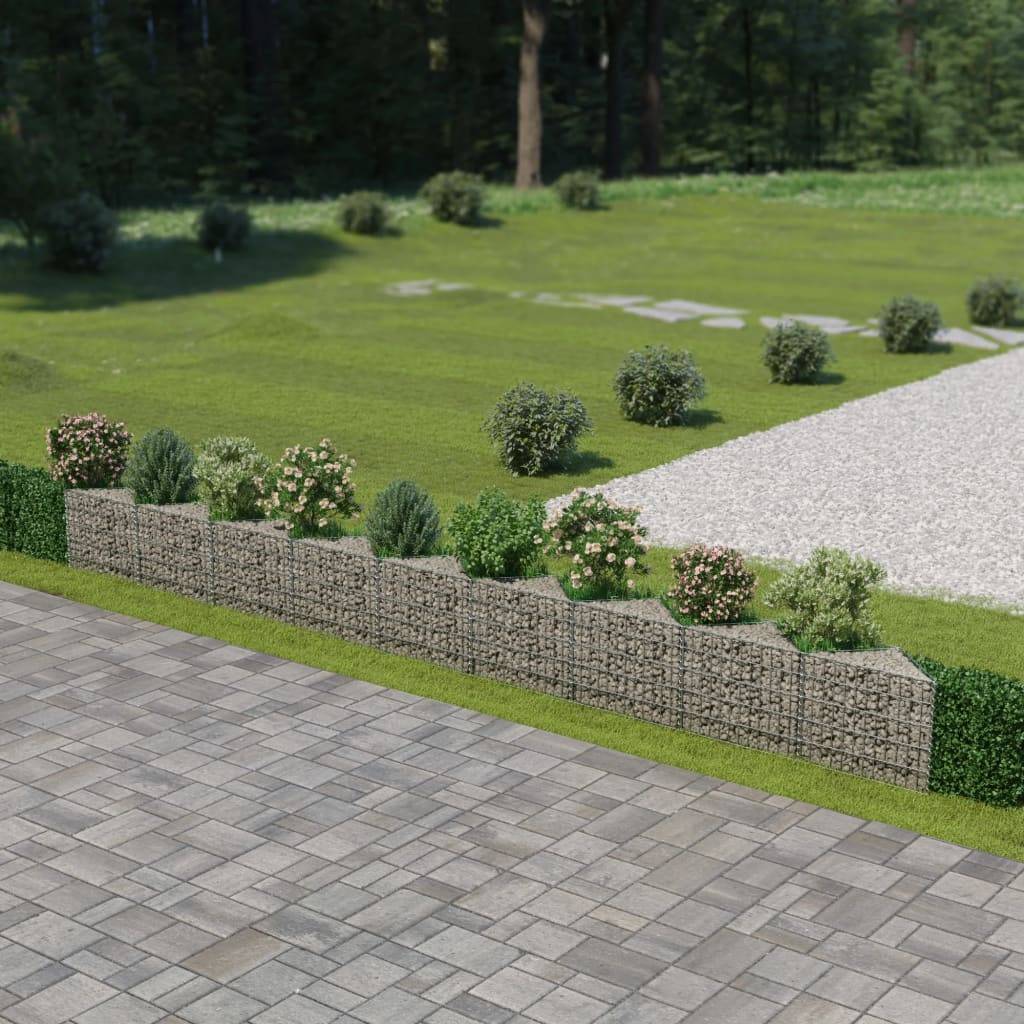 vidaXL Gabionenwand Verzinkter Stahl 630×30×50 cm