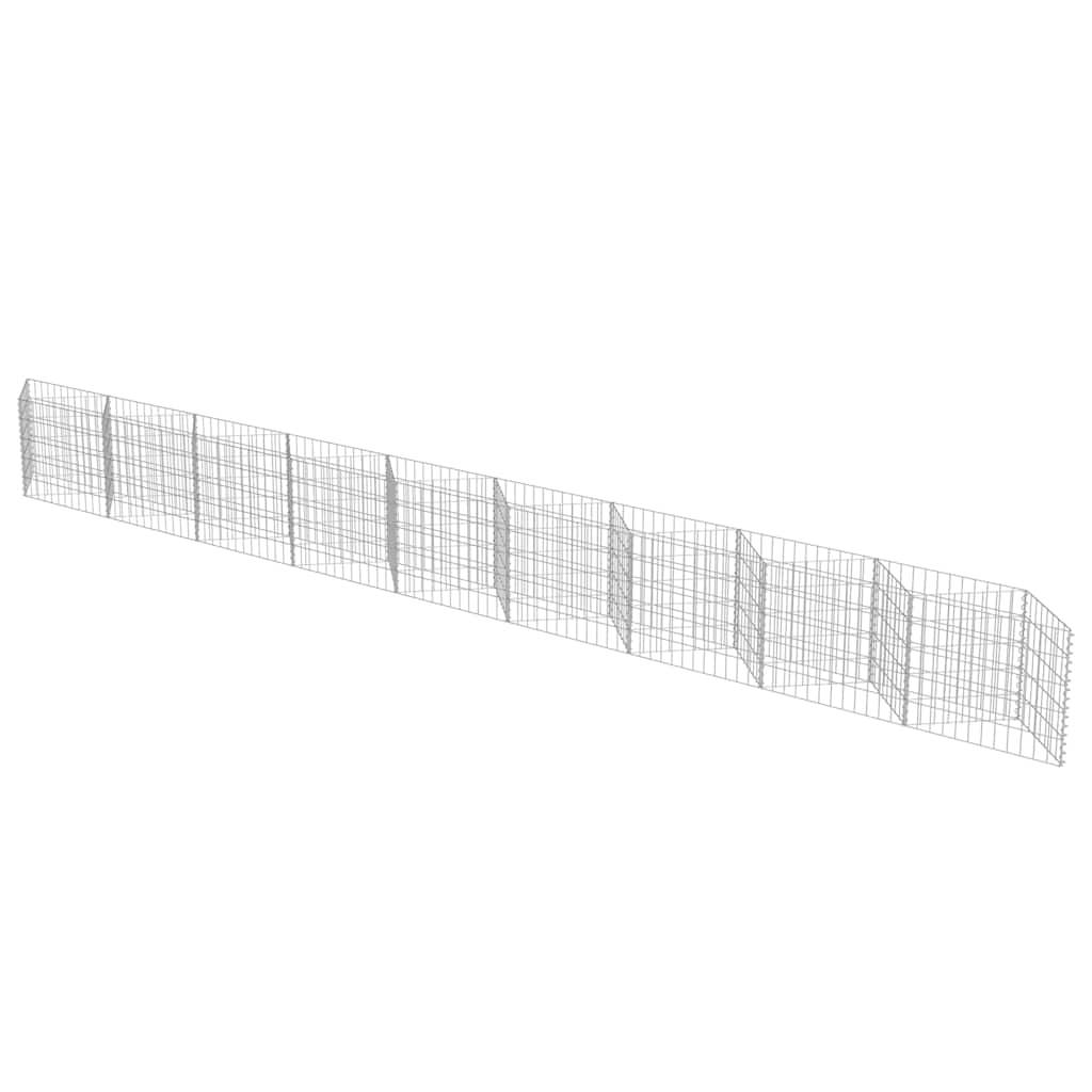 vidaXL Gabionenwand Verzinkter Stahl 630×30×50 cm
