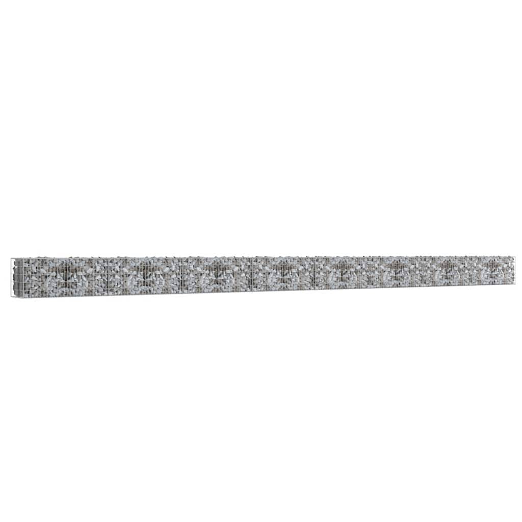 vidaXL Gabionenwand mit Abdeckung Verzinkter Stahl 900×50×50 cm
