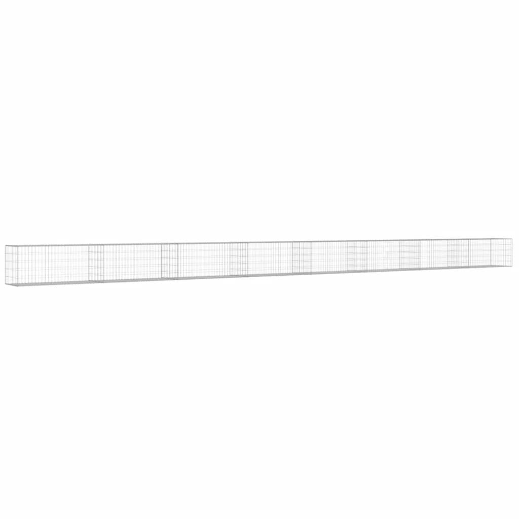 vidaXL Gabionenwand mit Abdeckung Verzinkter Stahl 900×50×50 cm