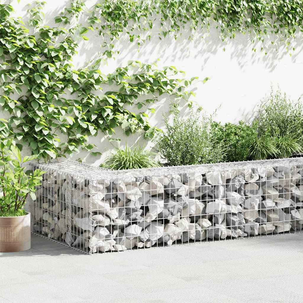 vidaXL Gabionenwand mit Abdeckung Verzinkter Stahl 600×30×50 cm