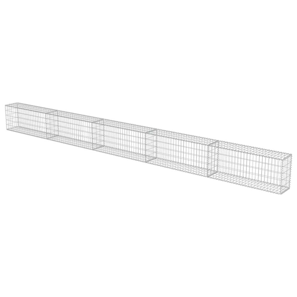 vidaXL Gabionenwand mit Abdeckung Verzinkter Stahl 600×30×50 cm