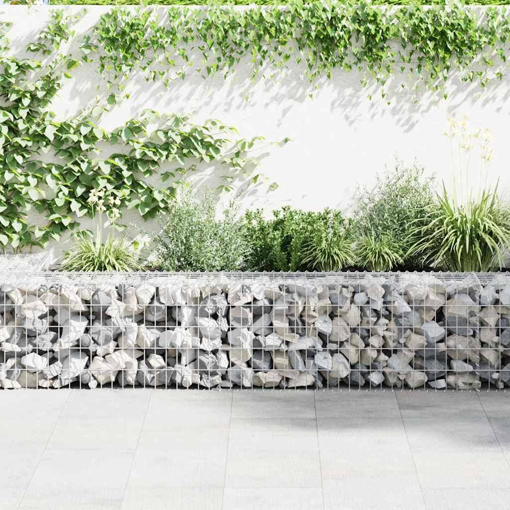 vidaXL Gabionenwand mit Abdeckung Verzinkter Stahl 600×30×50 cm