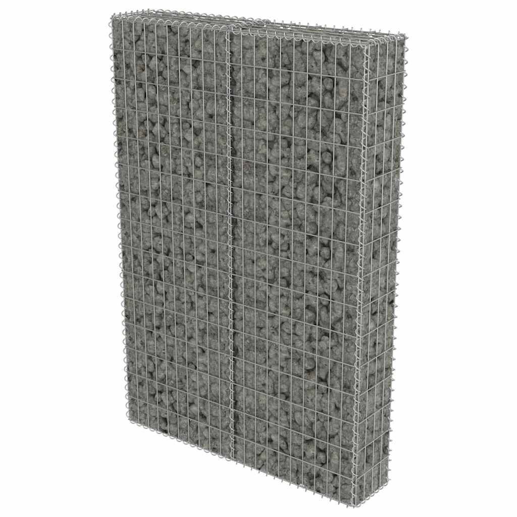 vidaXL Gabionenwand mit Abdeckung Verzinkter Stahl 100×20×150 cm