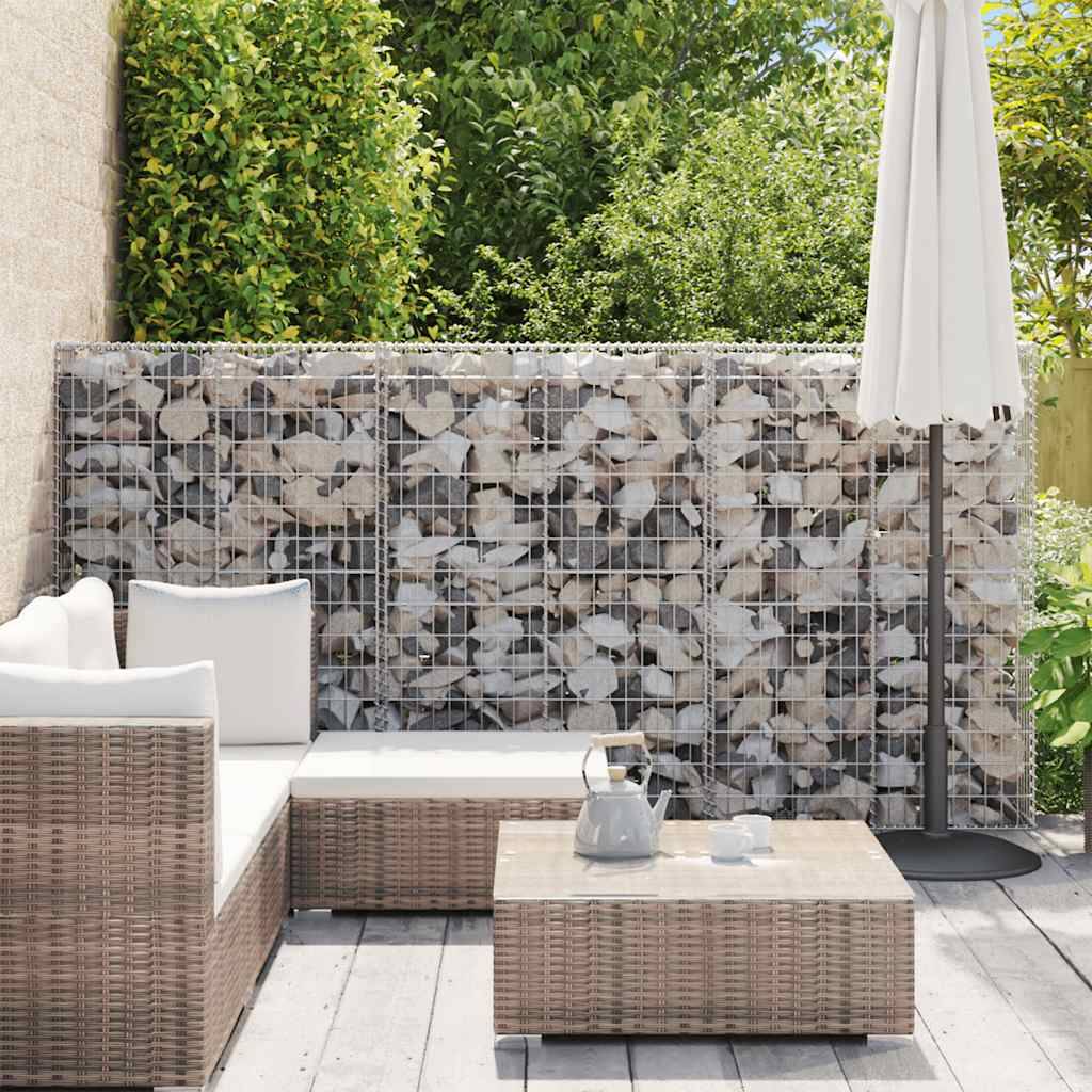 vidaXL Gabionenwand mit Abdeckung Verzinkter Stahl 100×20×150 cm