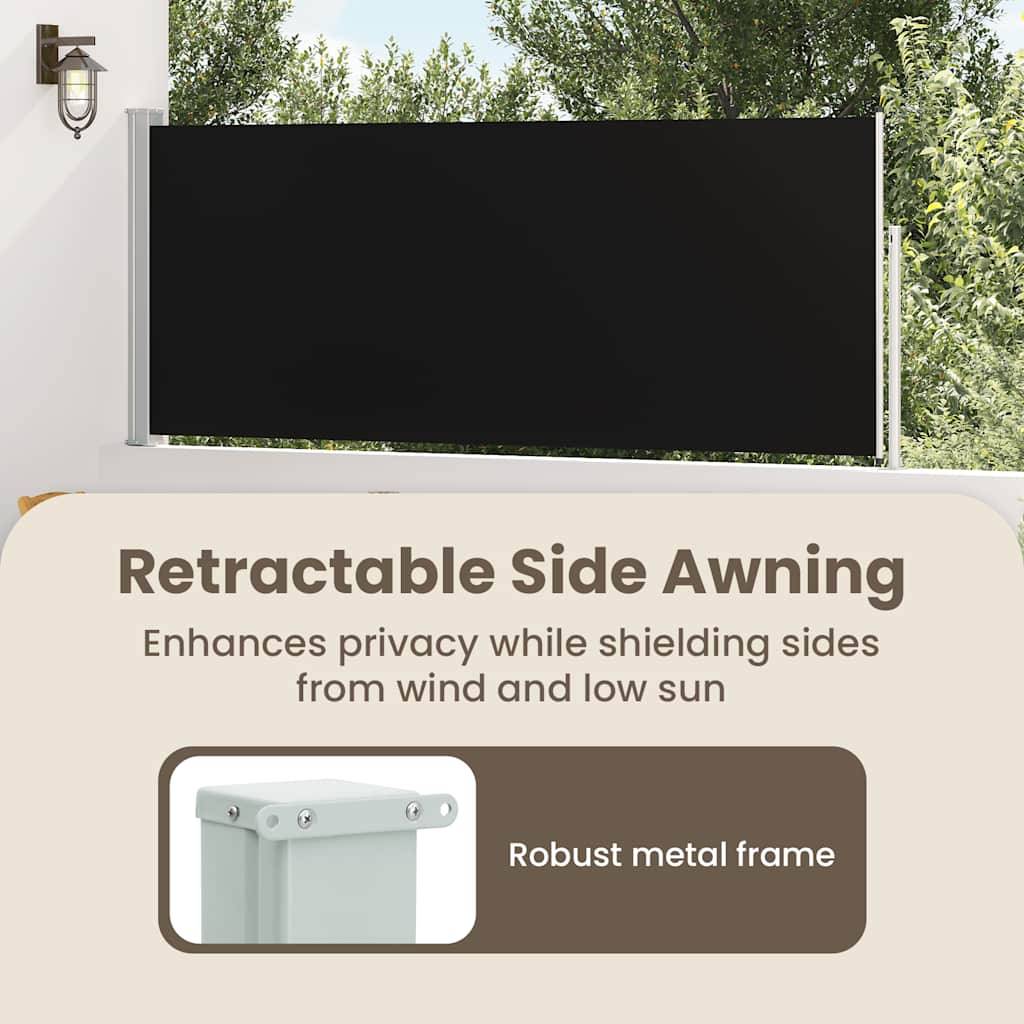 vidaXL Ausziehbare Seitenmarkise 120×500 cm Schwarz