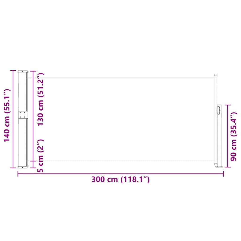 vidaXL Ausziehbare Seitenmarkise 140x300 cm Blau