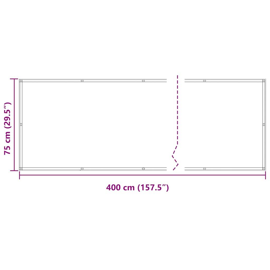 vidaXL Balkonsichtschutz Oxfordgewebe 75x400 cm Anthrazit