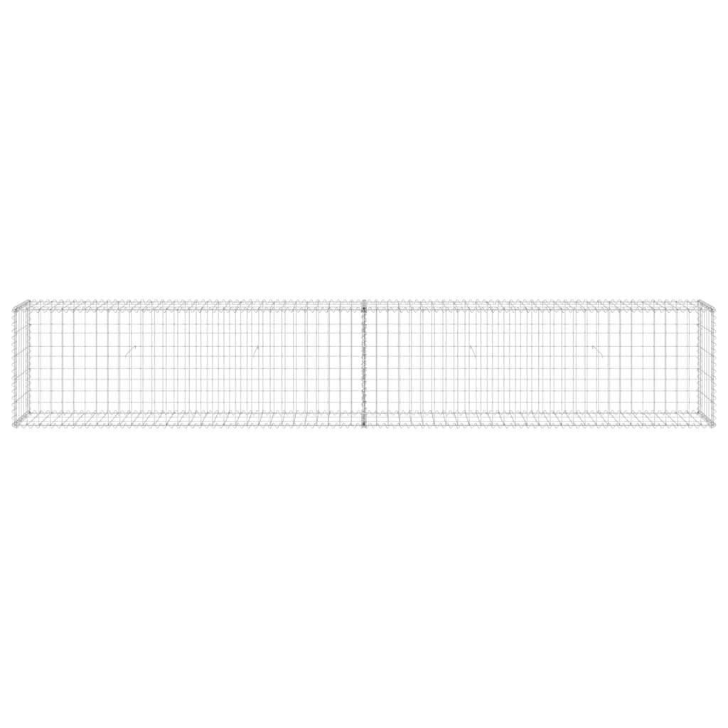vidaXL Gabionenwand mit Abdeckung Verzinkter Stahl 300x30x50 cm