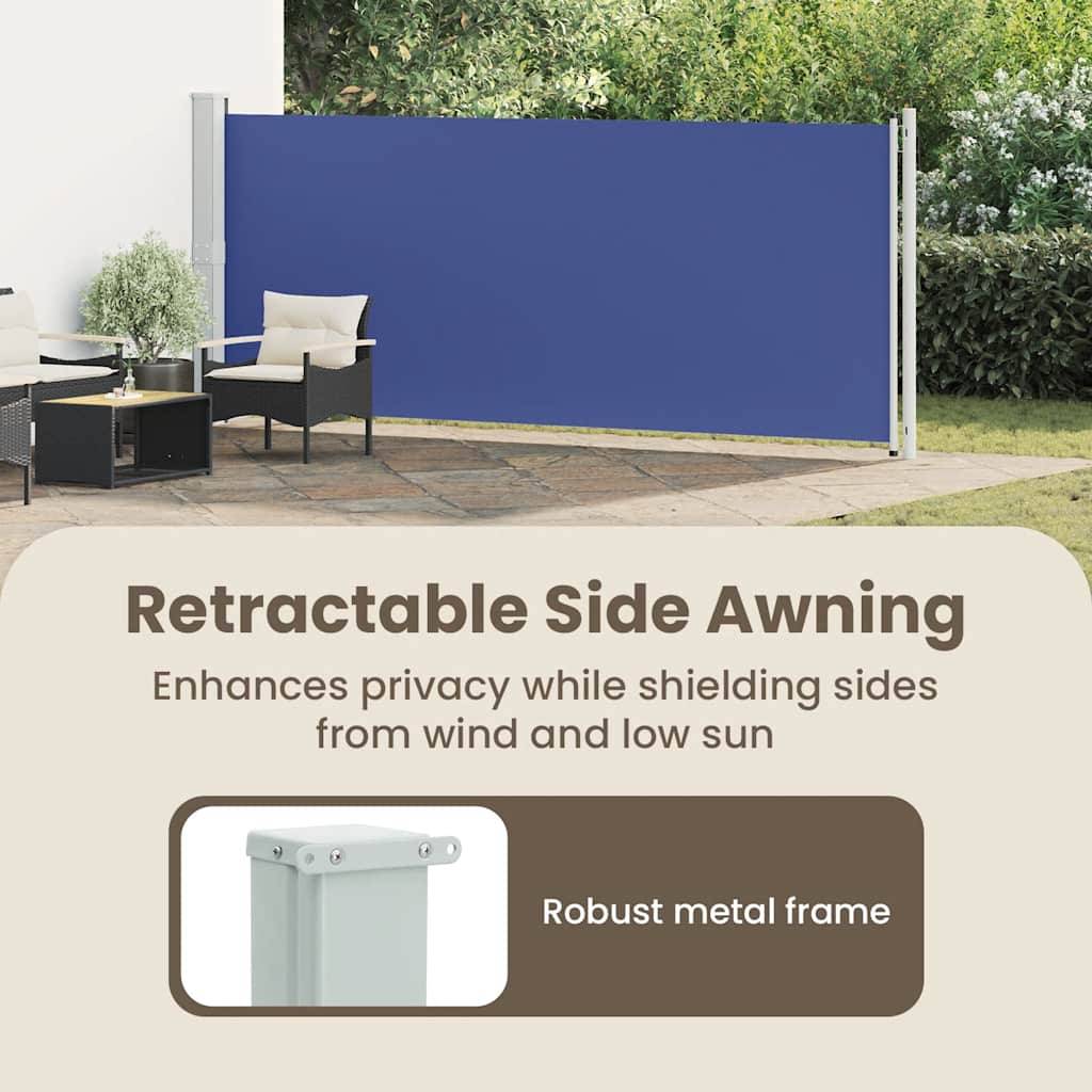 vidaXL Seitenmarkise Ausziehbar 600x160 cm Blau