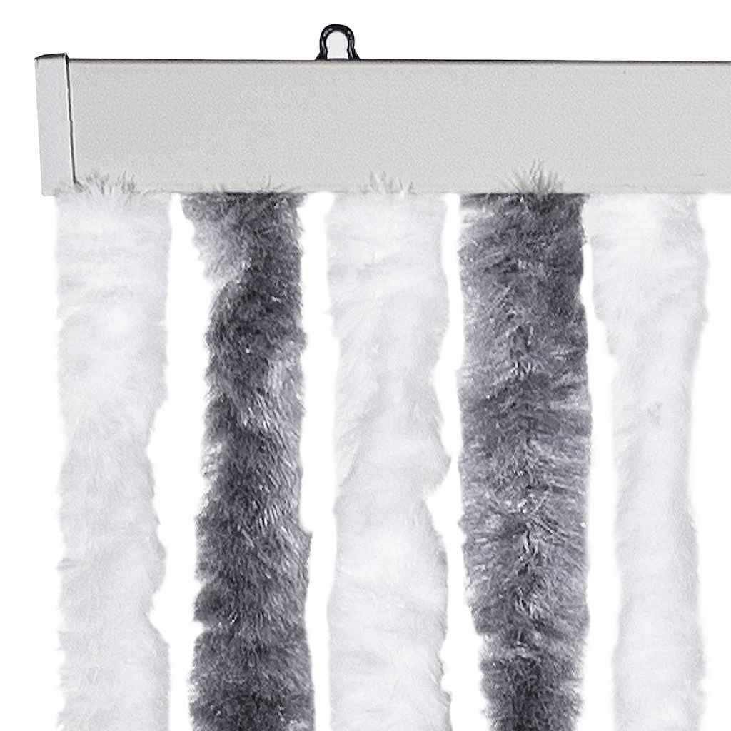 vidaXL Insektenschutz-Vorhang Grau und Weiß 56x185 cm Chenille