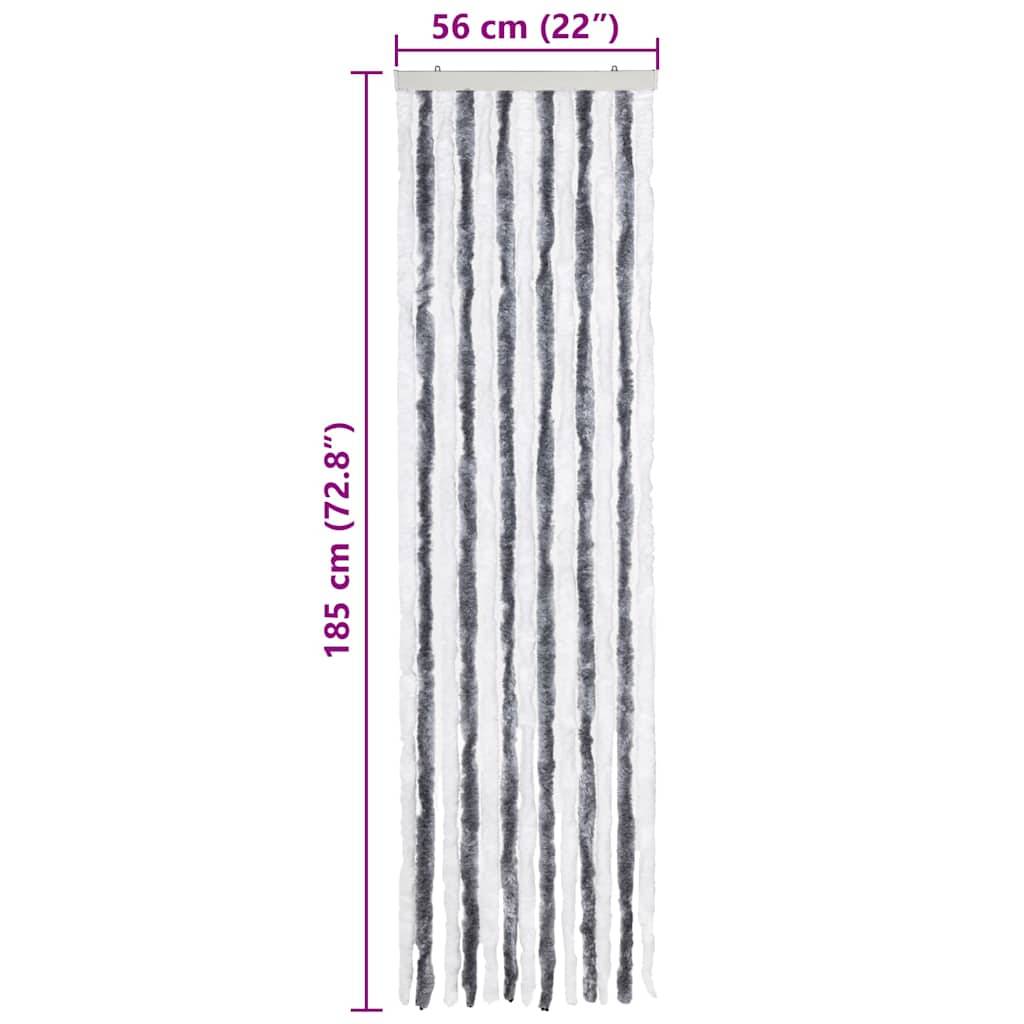 vidaXL Insektenschutz-Vorhang Grau und Weiß 56x185 cm Chenille