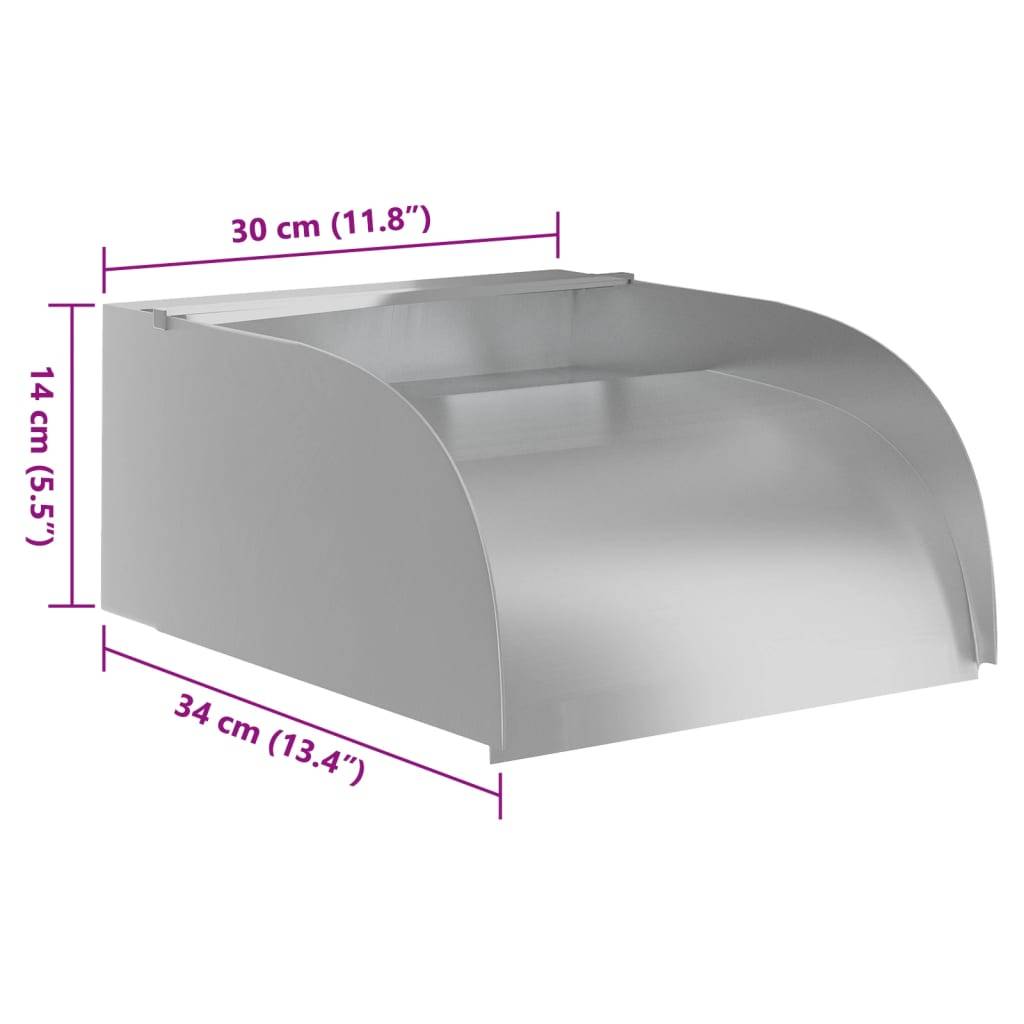 vidaXL Wasserfall mit LEDs 30x34x14 cm Edelstahl 304