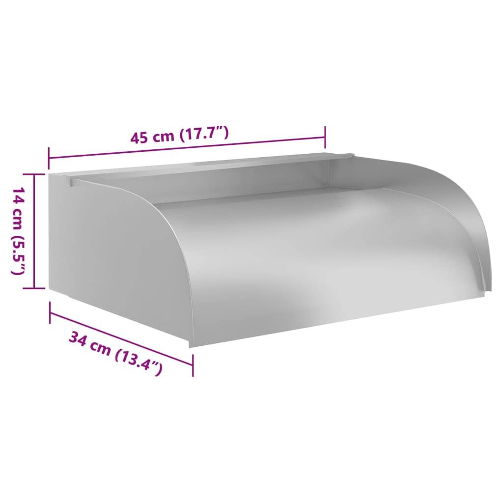 vidaXL Wasserfall mit LEDs 45x34x14 cm Edelstahl 304