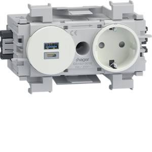 GS16019016 Elektro-Sockelleisten-Zubehör GS16019016 Steckdosencontainer Verkehrsweiß 1St.