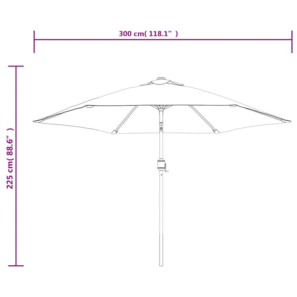 vidaXL LED Cantilever Schirm 3 m Grün