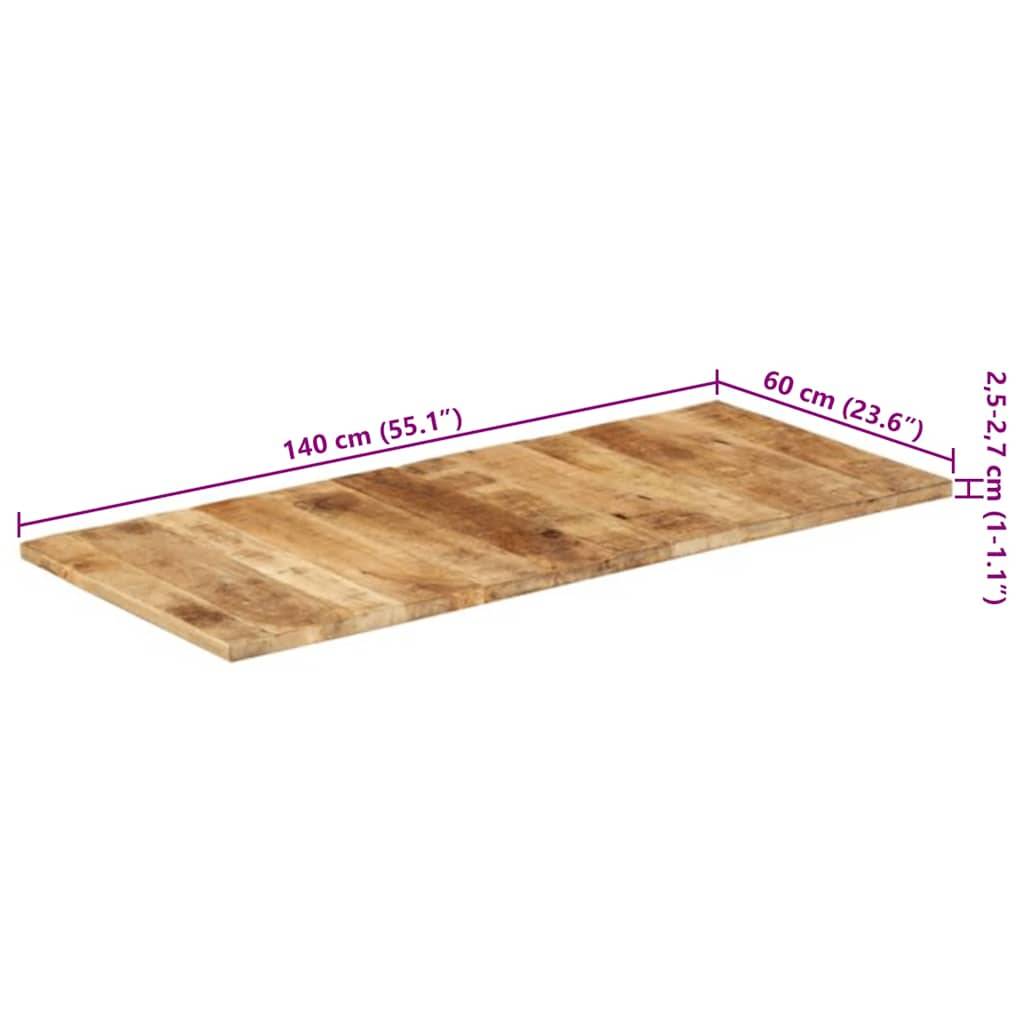 vidaXL Tischplatte Massivholz Mango 25-27 mm 140x60 cm