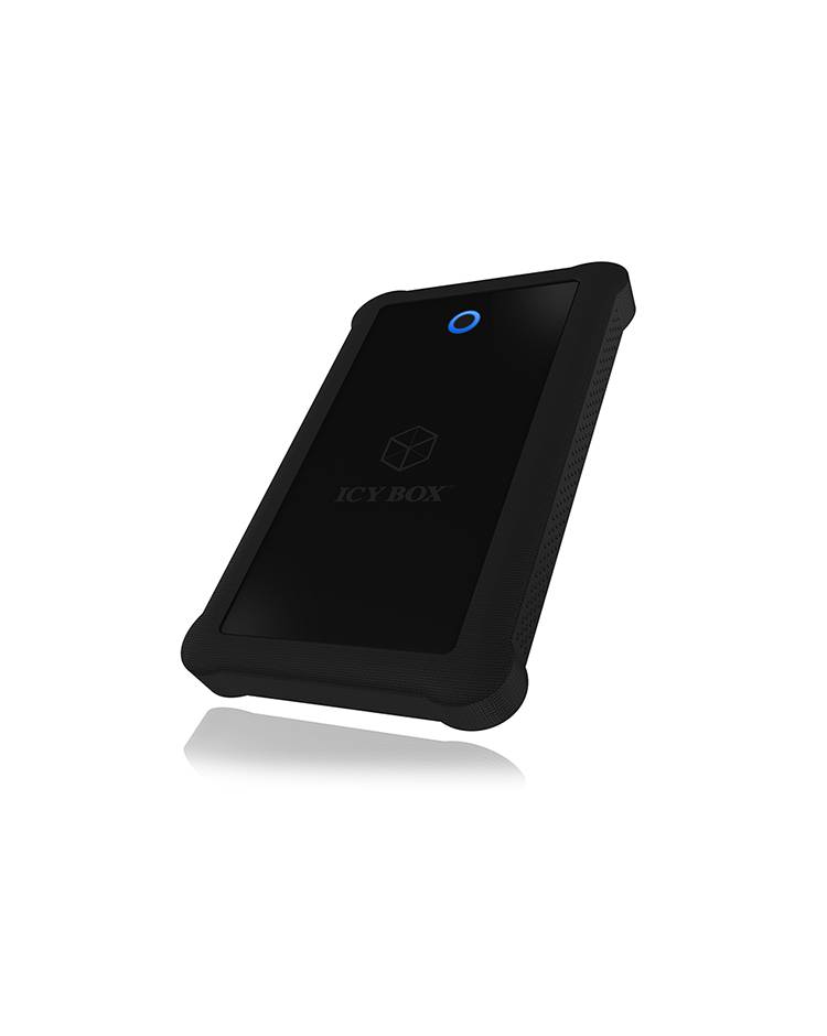 IB-233U3-B; Ext. Gehäuse für 2,5" SATA III (6 Gbit/s) HDD/SSD, USB 3.0 UASP Host, Silikon Schutzhülle