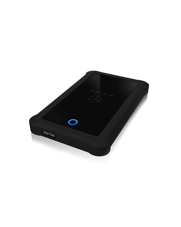 IB-233U3-B; Ext. Gehäuse für 2,5" SATA III (6 Gbit/s) HDD/SSD, USB 3.0 UASP Host, Silikon Schutzhülle